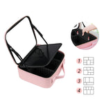 Organizador de maquillaje portátil con espejo LED