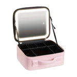 Organizador de maquillaje portátil con espejo LED